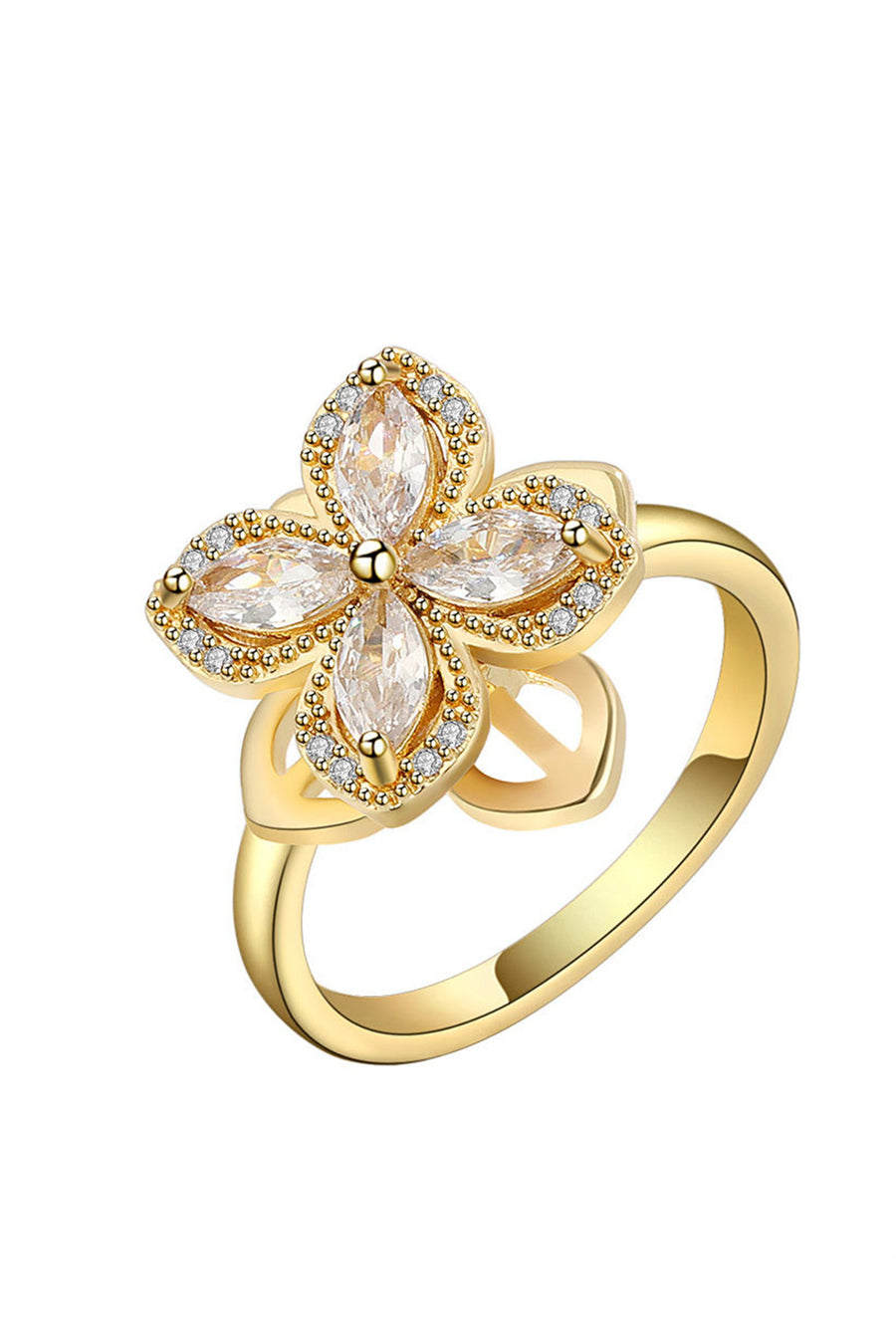Flower Cubic Zirconia Ring R2386