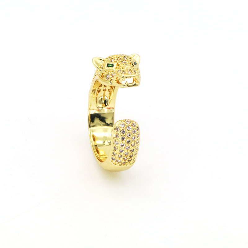 Leopard Head Cubic Zirconia Rings R2443