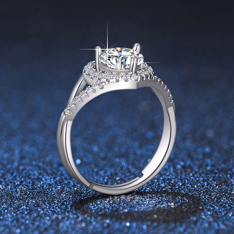 Heart Moissanite Alloy Rings R2465