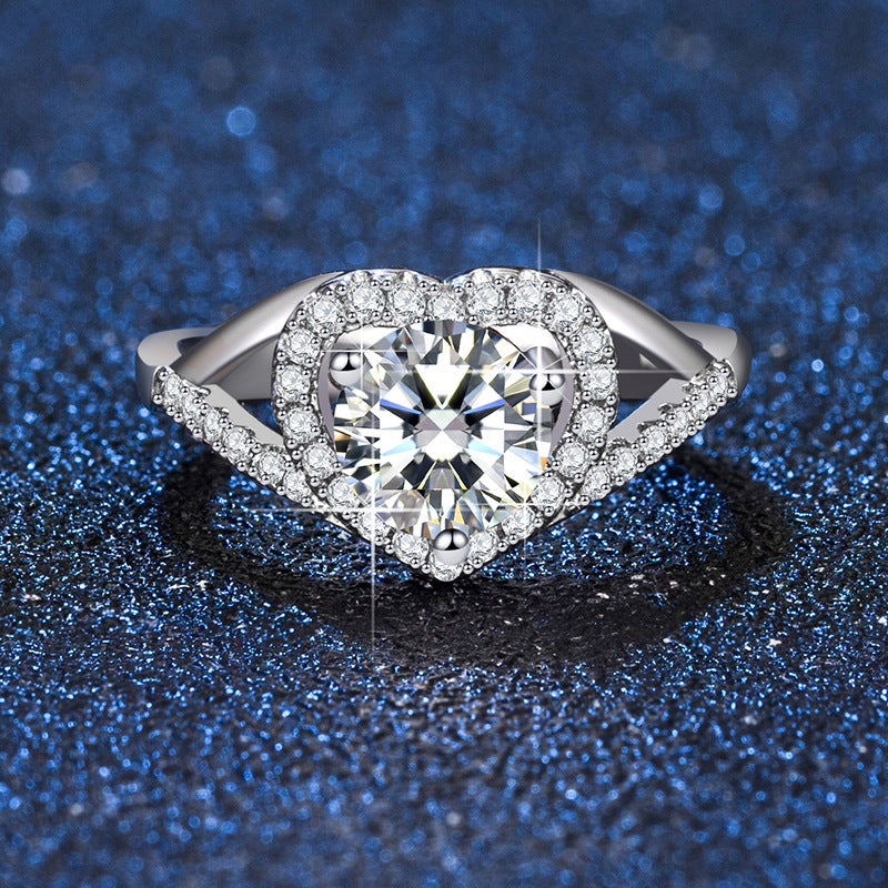 Heart Moissanite Alloy Rings R2465