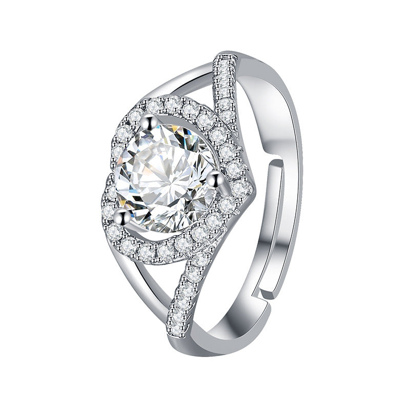Heart Moissanite Alloy Rings R2465