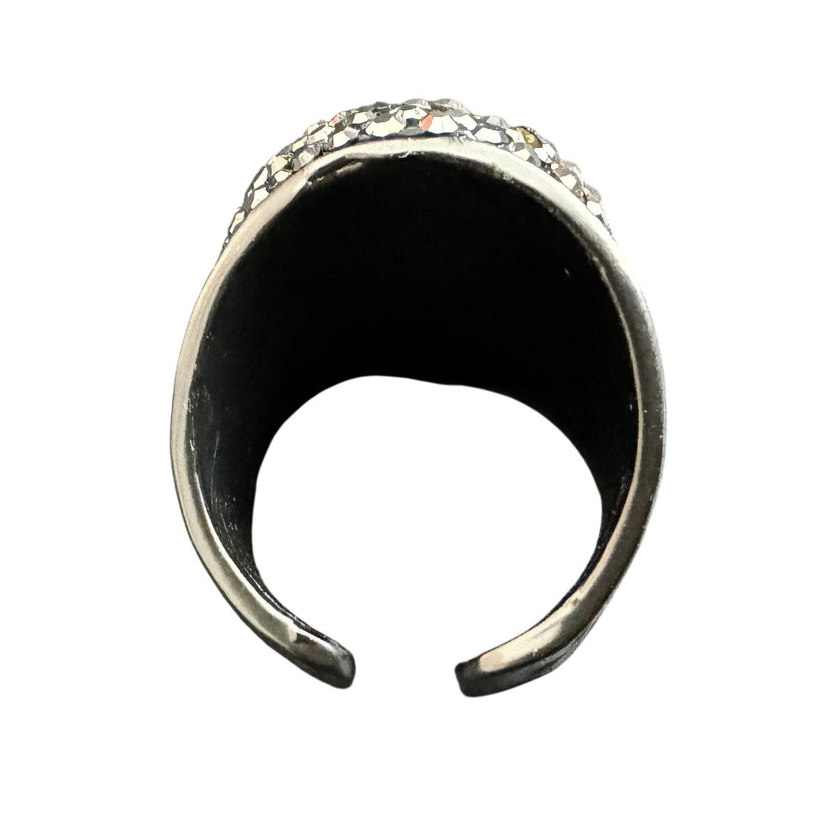 Round Crystal Pavé Cocktail Ring R2531 - Green Opal - view 8
