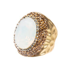 Round Crystal Pavé Cocktail Ring R2531