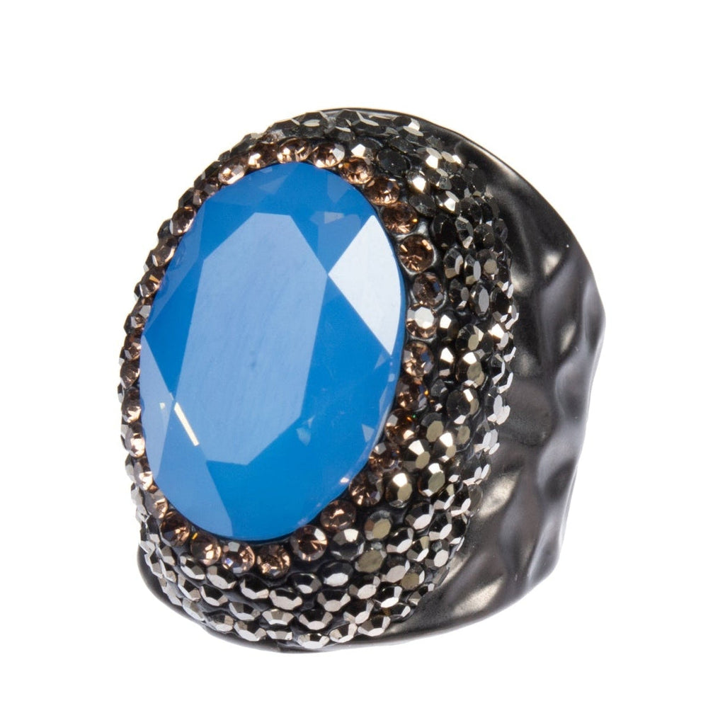 Round Crystal Pavé Cocktail Ring R2531