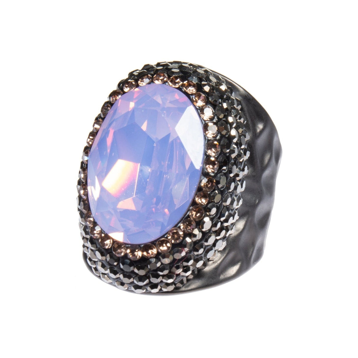 Round Crystal Pavé Cocktail Ring R2531
