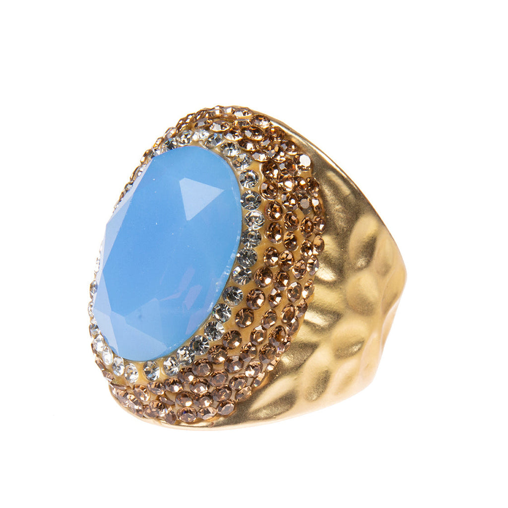 Round Crystal Pavé Cocktail Ring R2531