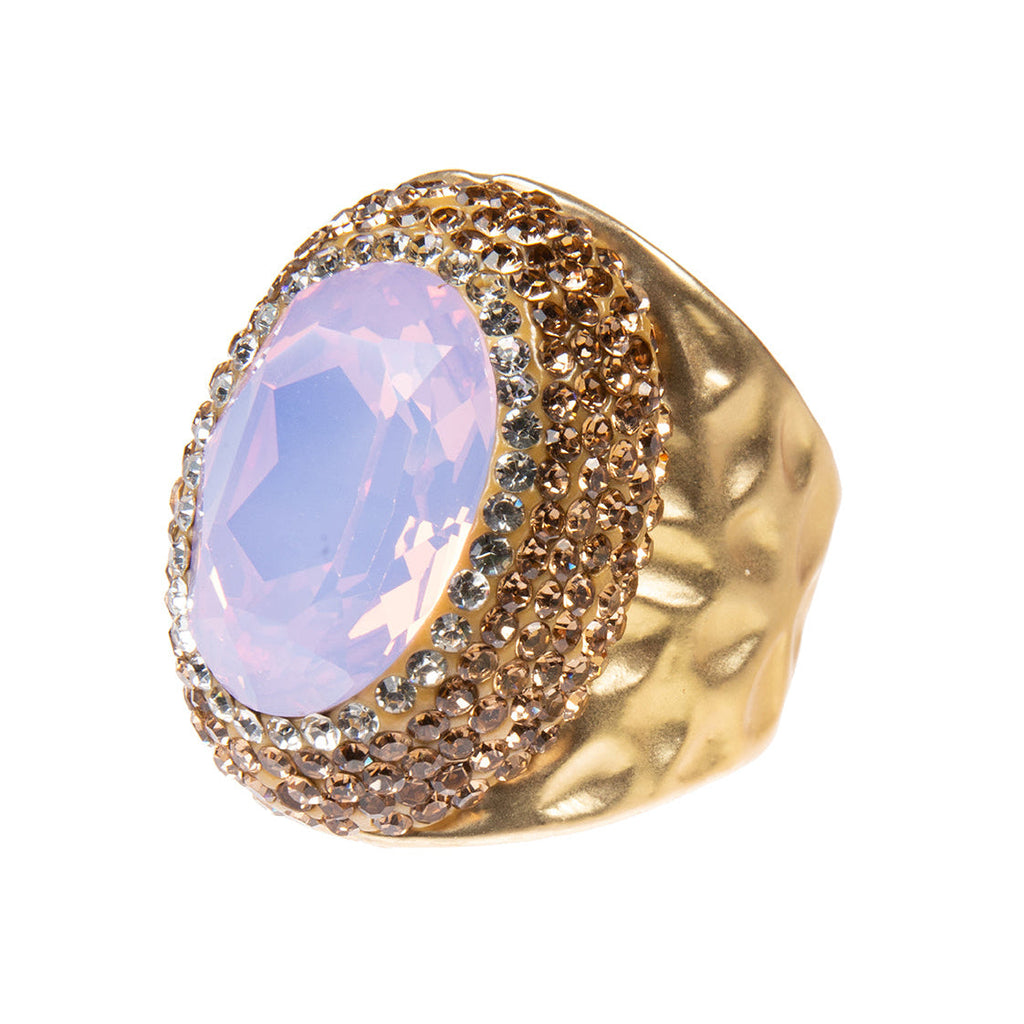 Round Crystal Pavé Cocktail Ring R2531