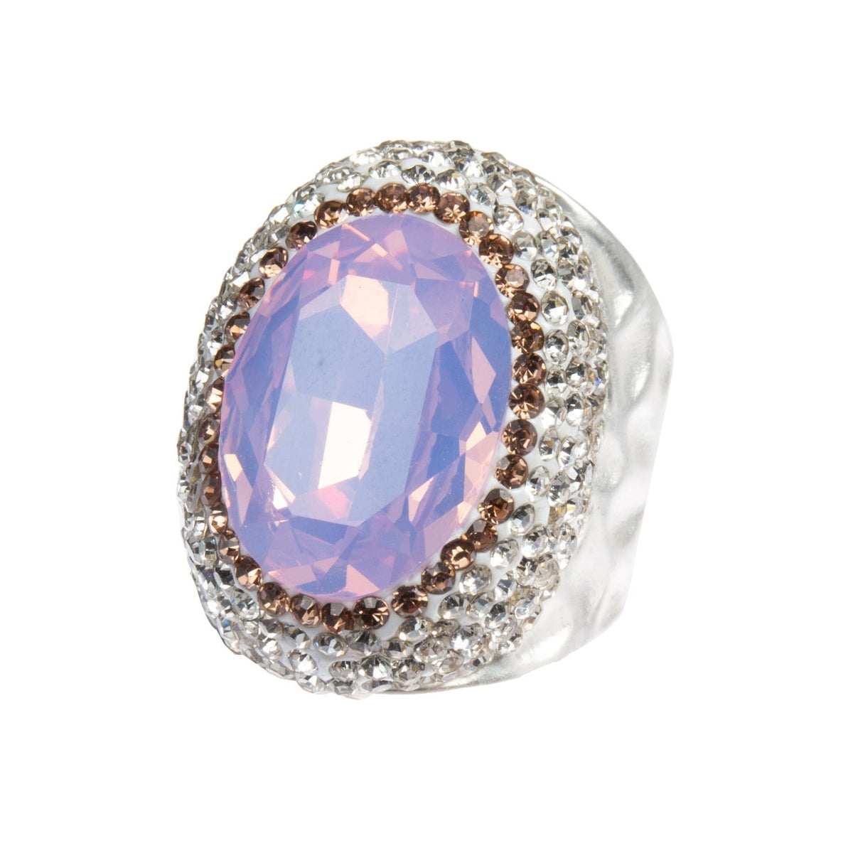 Round Crystal Pavé Cocktail Ring R2531