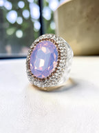 Round Crystal Pavé Cocktail Ring R2531