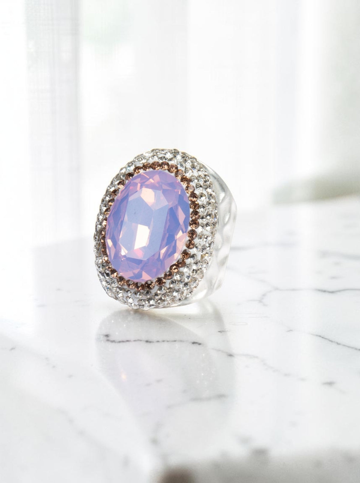 Round Crystal Pavé Cocktail Ring R2531
