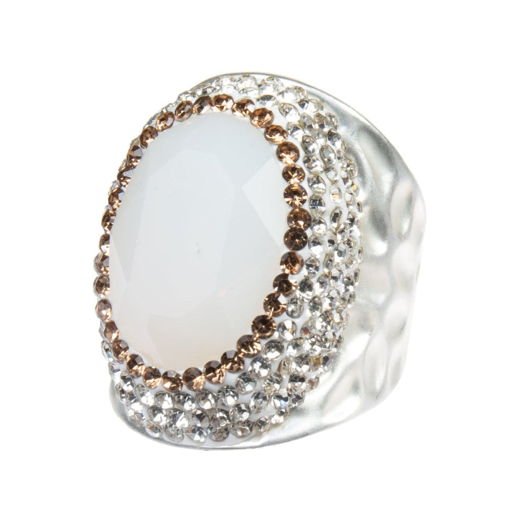 Round Crystal Pavé Cocktail Ring R2531