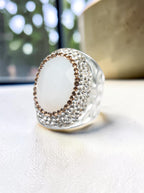 Round Crystal Pavé Cocktail Ring R2531