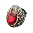 Glass Pavé Cocktail Ring R2543-Silver R2543