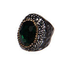 Glass Pavé Cocktail Ring R2543-Silver R2543