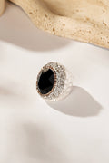 Glass Pavé Cocktail Ring R2543-Silver R2543