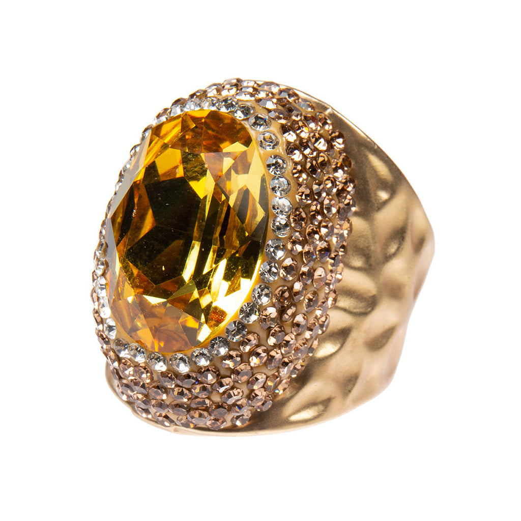 Glass Pavé Cocktail Ring R2543-Silver R2543