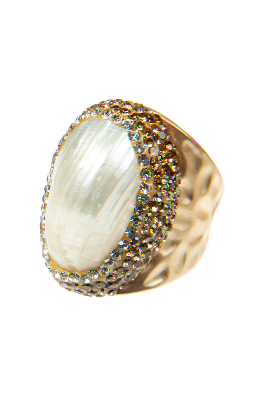 Shell Pavé Cocktail Ring R2544
