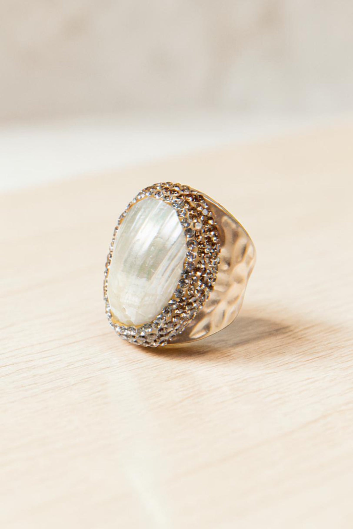 Shell Pavé Cocktail Ring R2544