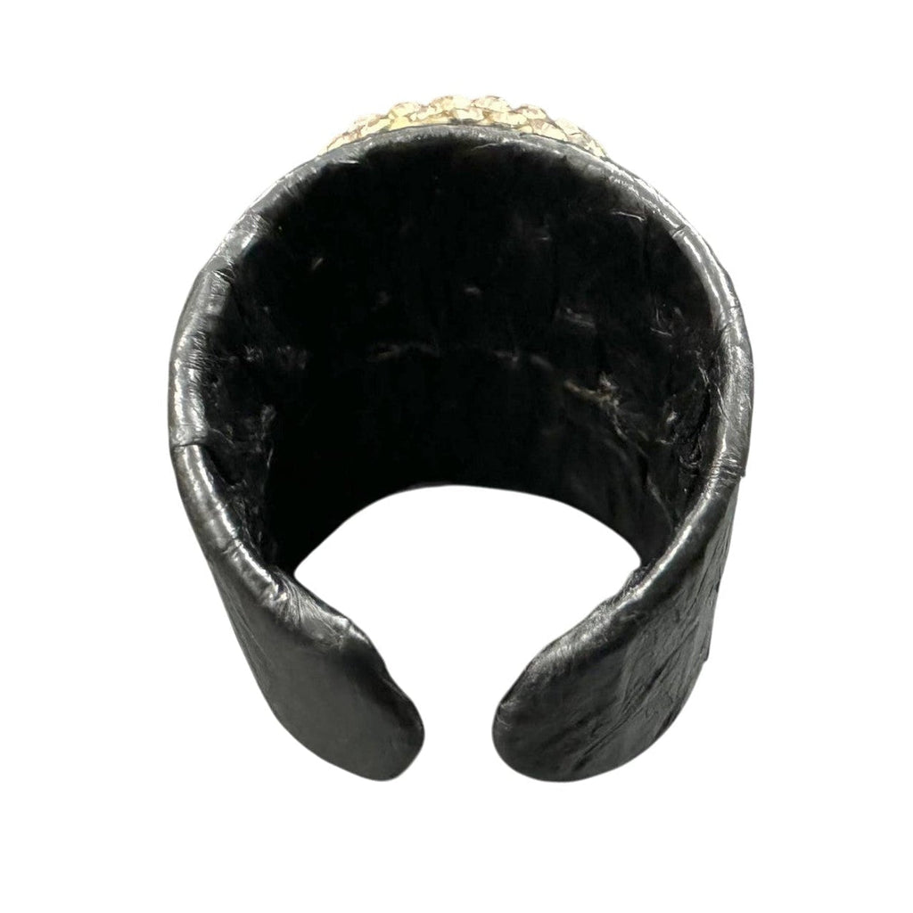 Glass Rhinestone Leather Rings R2576