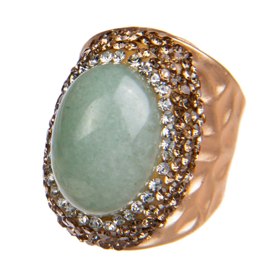Green Aventurine Pavé Cocktail Ring R2585