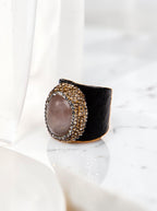 Rose Quartz Pavé Cocktail Ring R2587
