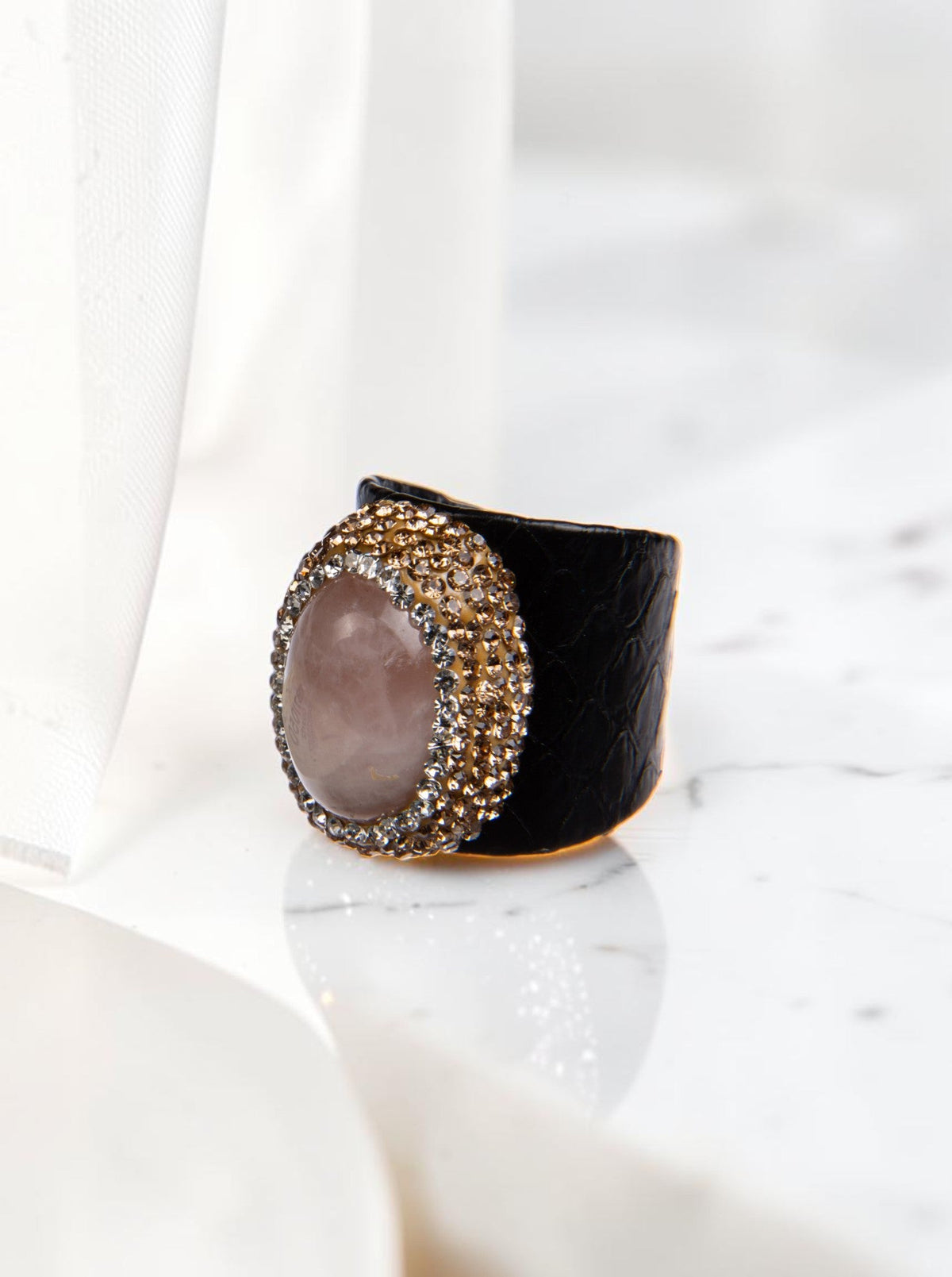 Rose Quartz Pavé Cocktail Ring R2587