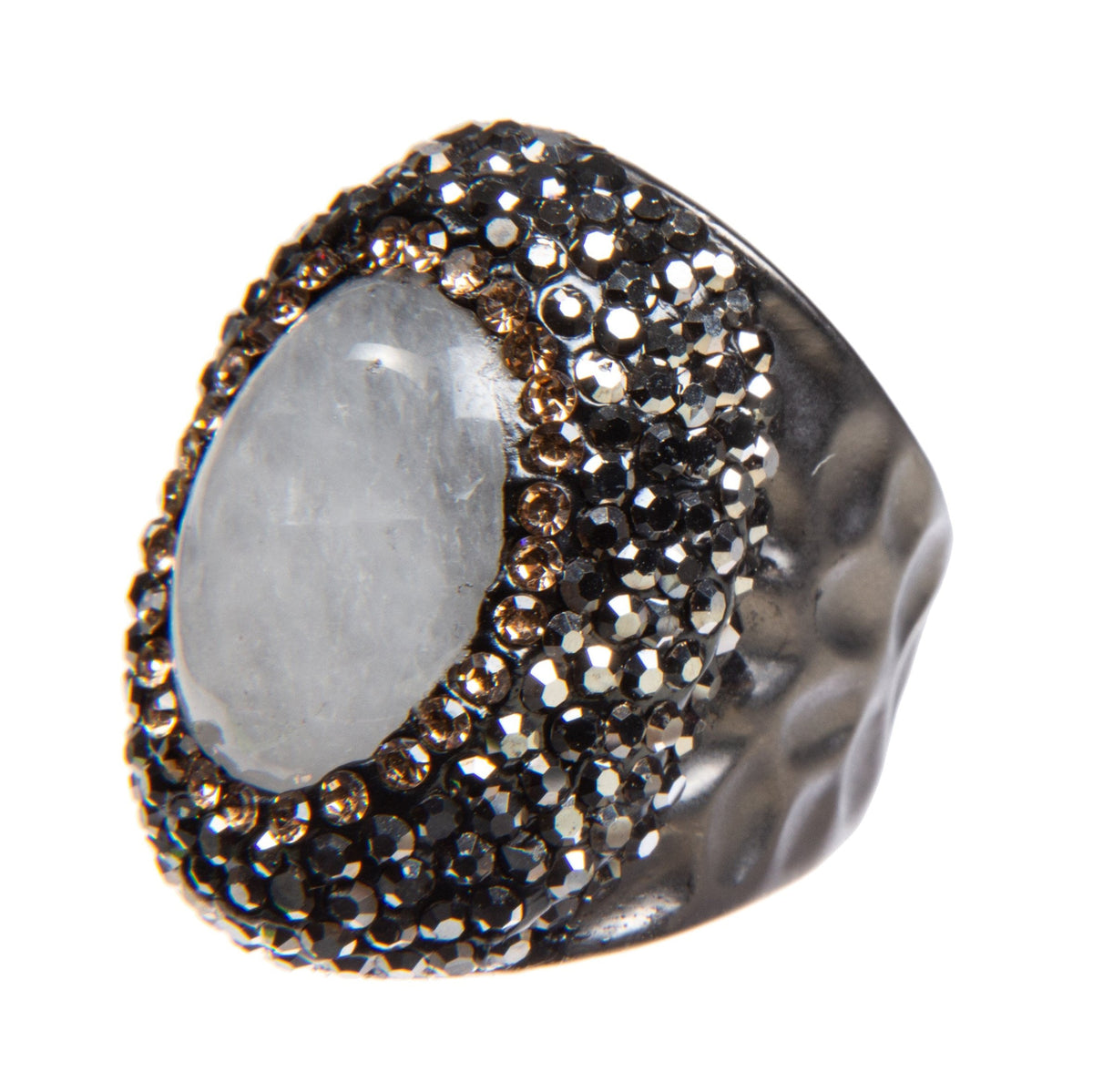 Clear Quartz Pavé Cocktail Ring R2624 - view 4