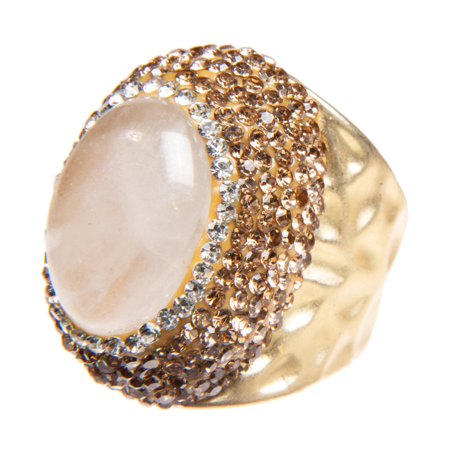 Clear Quartz Pavé Cocktail Ring R2624
