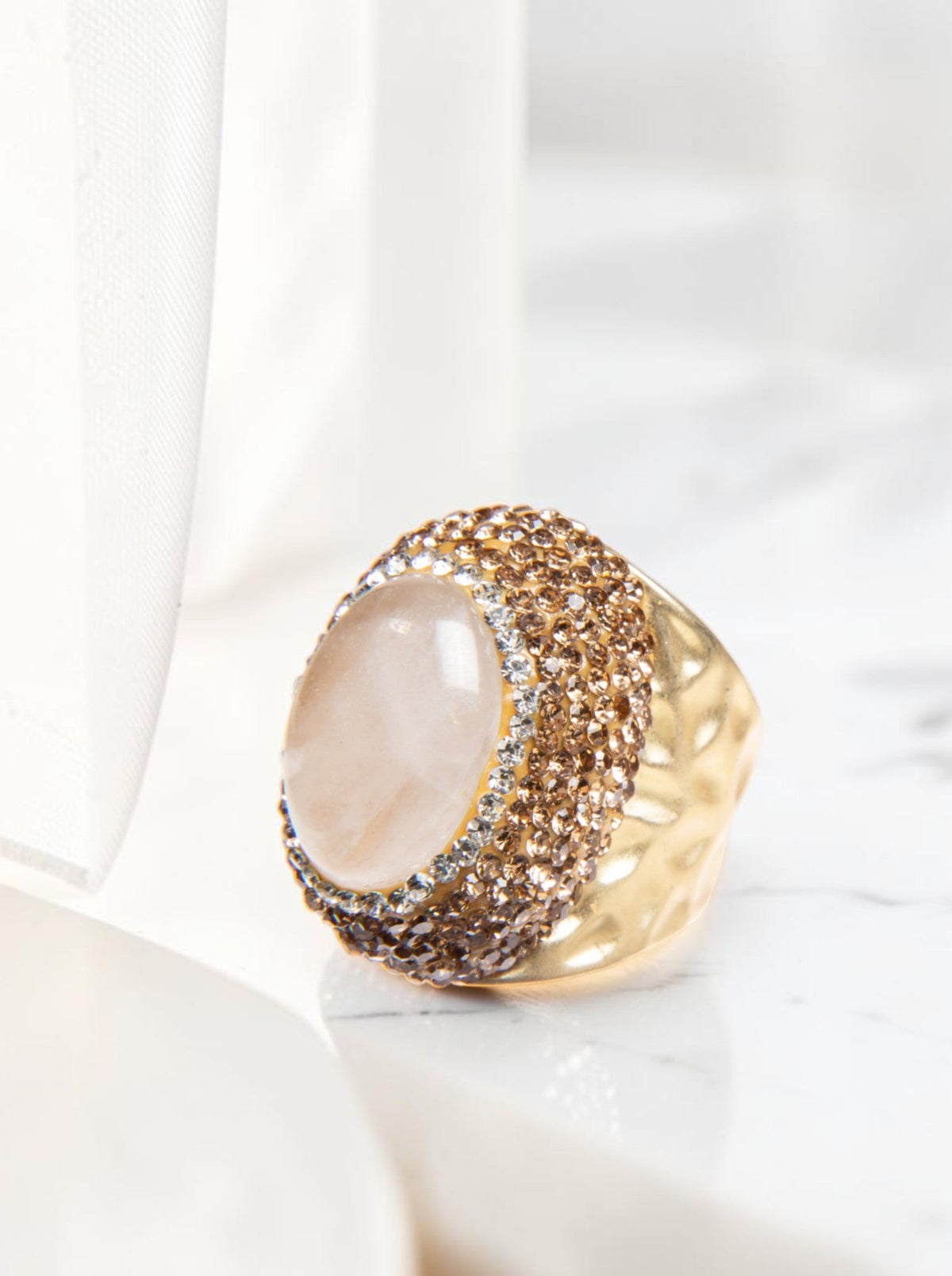 Clear Quartz Pavé Cocktail Ring R2624