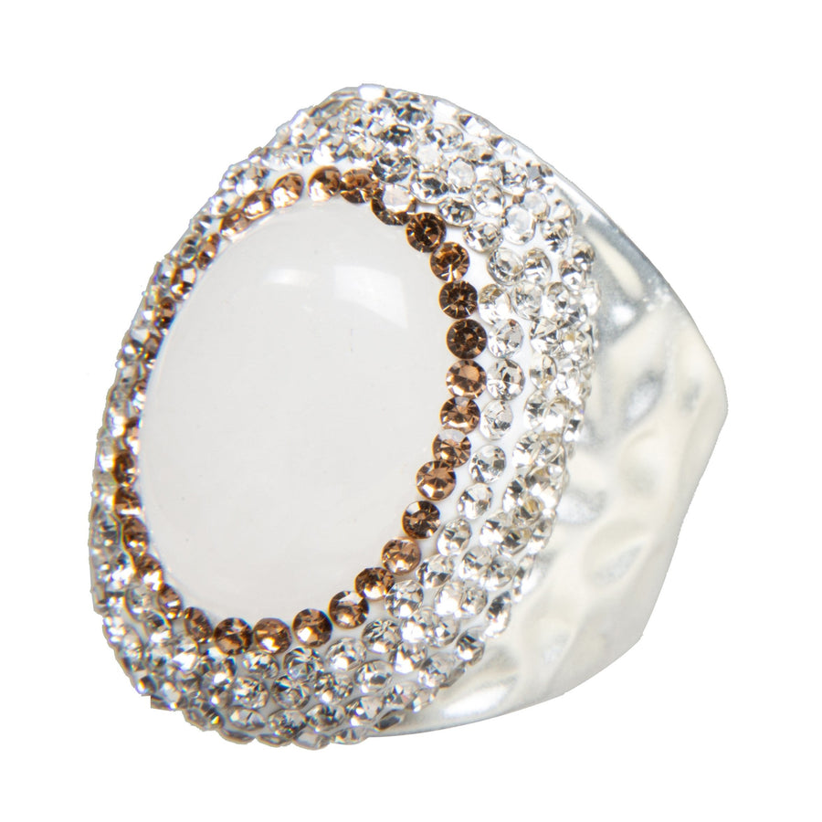 Clear Quartz Pavé Cocktail Ring R2624