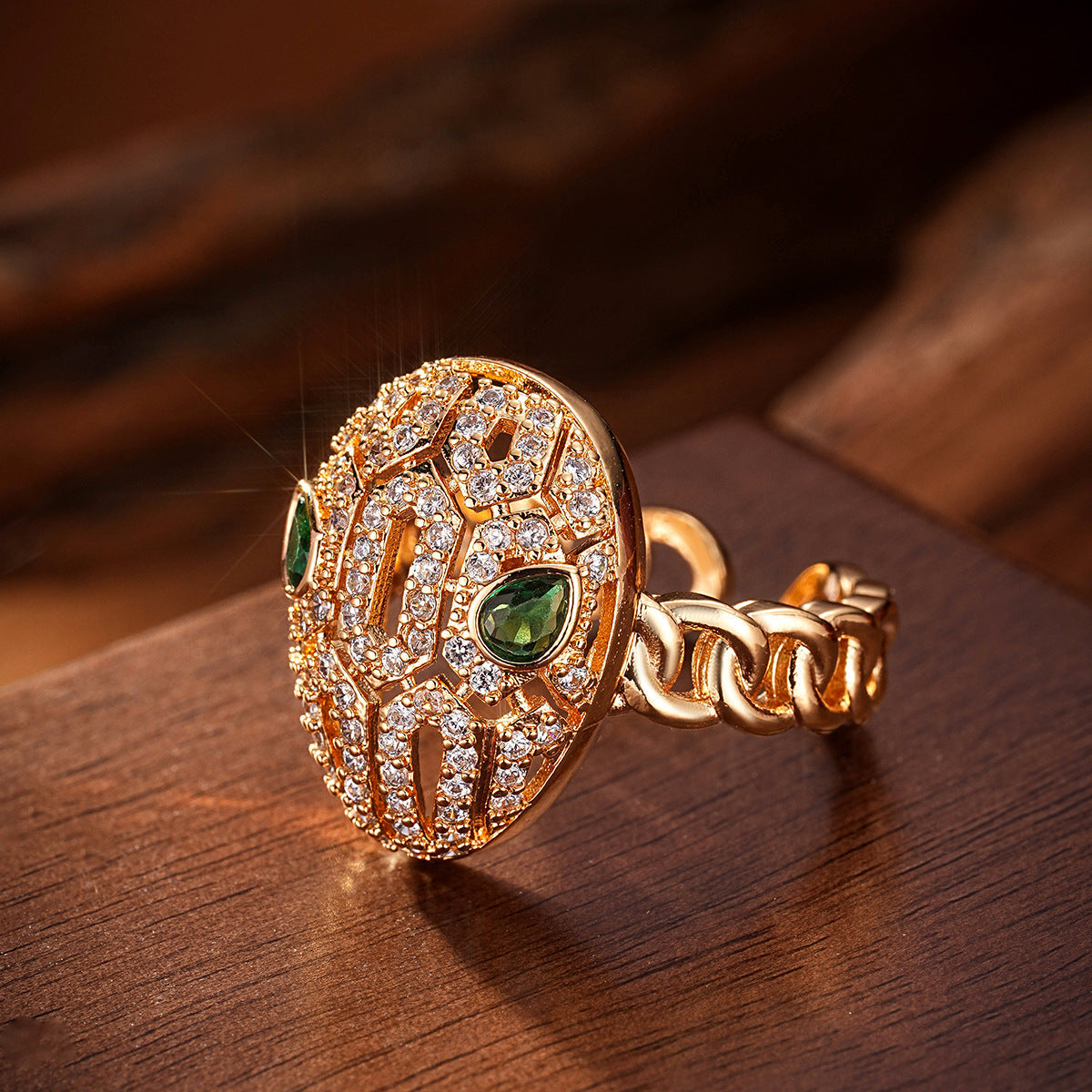 Snake Cut Teardrop Ring R2630