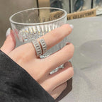 Rail Cubic Zirconia Alloy Flower Ring R2651