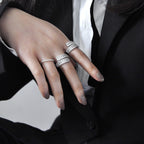 Rail Cubic Zirconia Alloy Flower Ring R2651