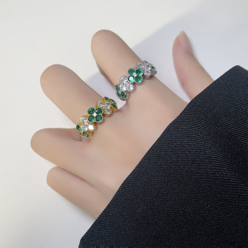 Clover Rhinestone Ring R2662