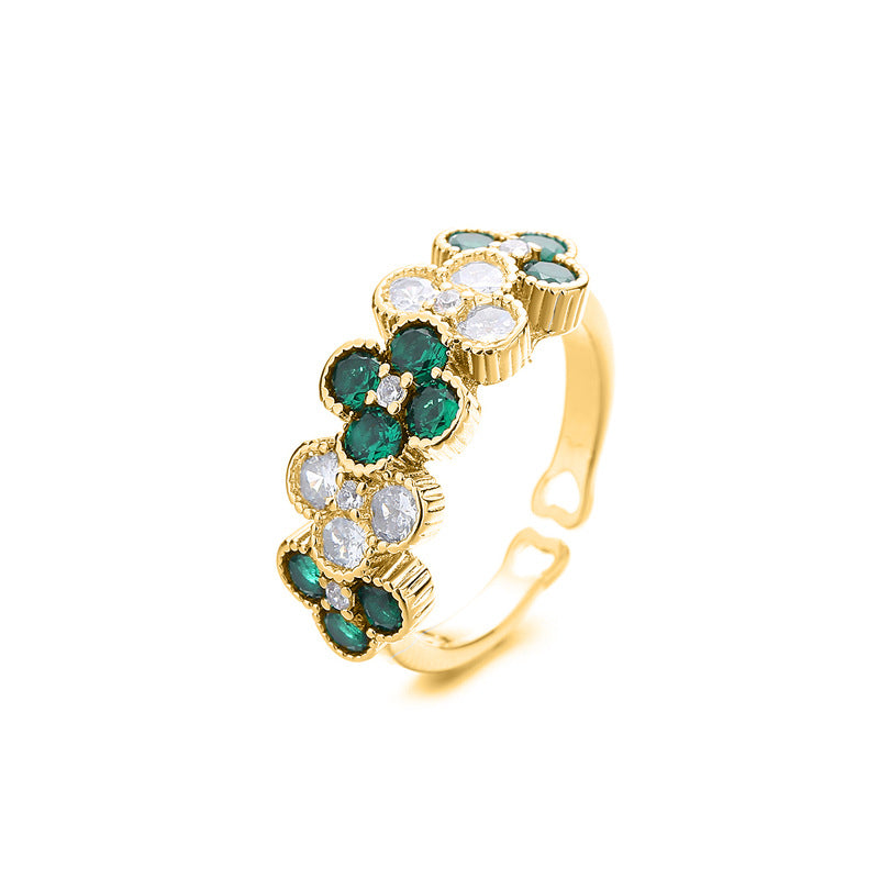 Clover Rhinestone Ring R2662