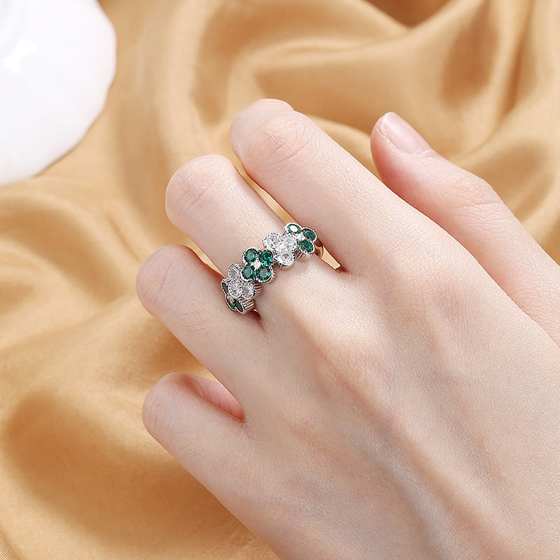 Clover Rhinestone Ring R2662