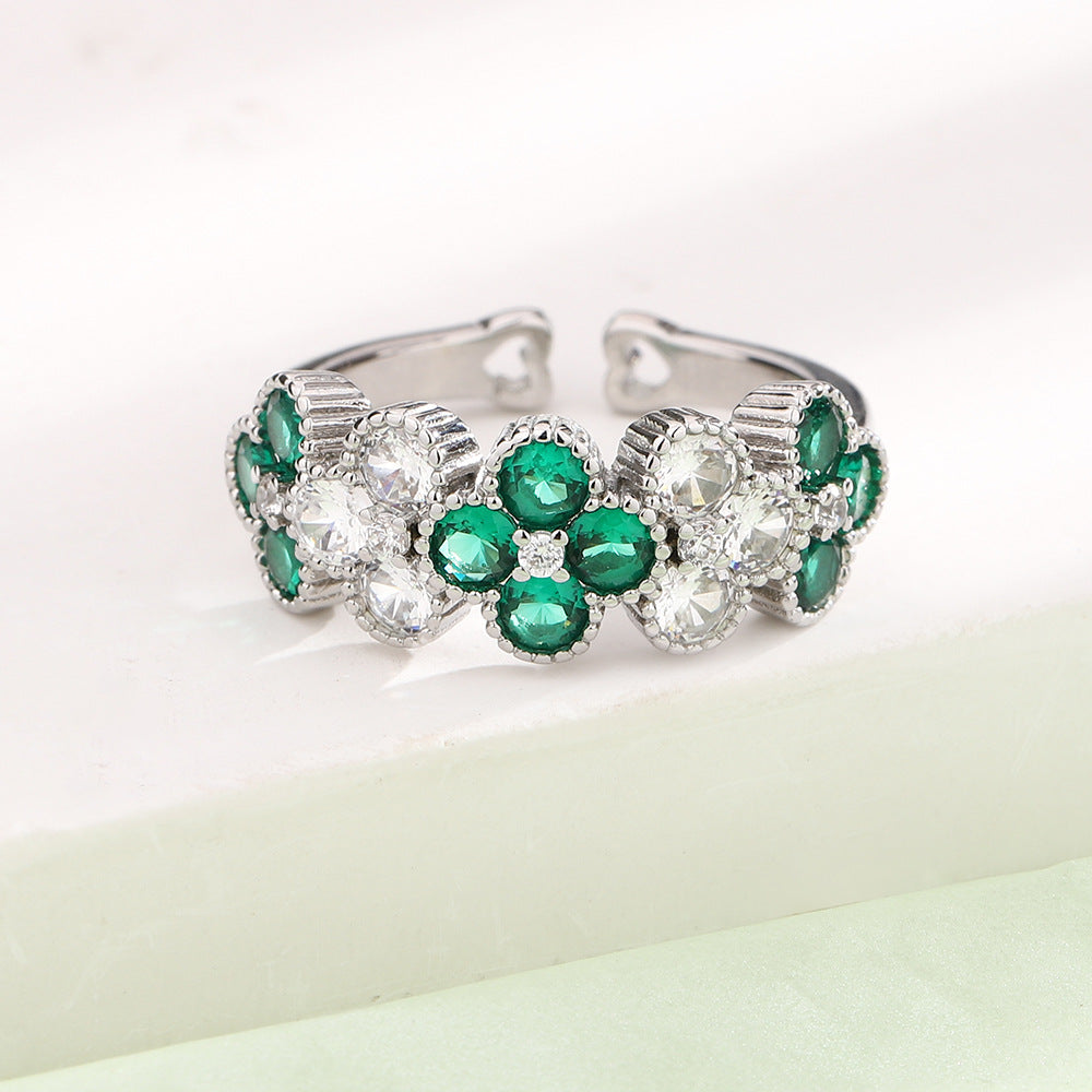Clover Rhinestone Ring R2662