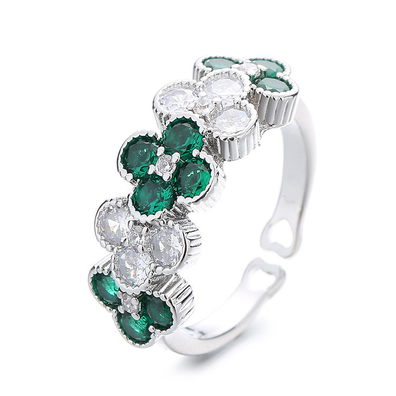 Clover Rhinestone Ring R2662