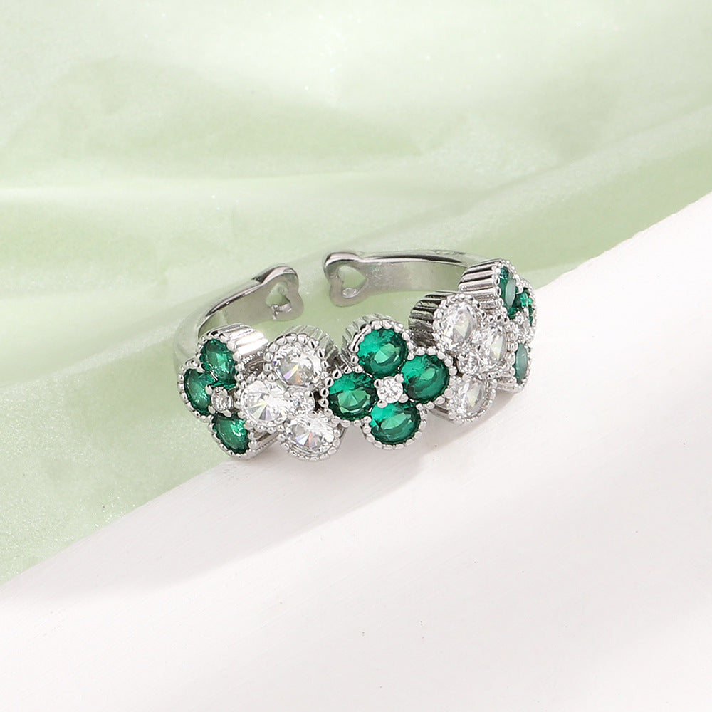 Clover Rhinestone Ring R2662