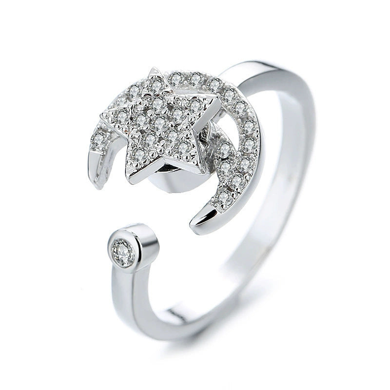Moon and Star Ring R2681