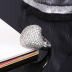 Row-type Cubic Zirconia Alloy Flower Ring R2712