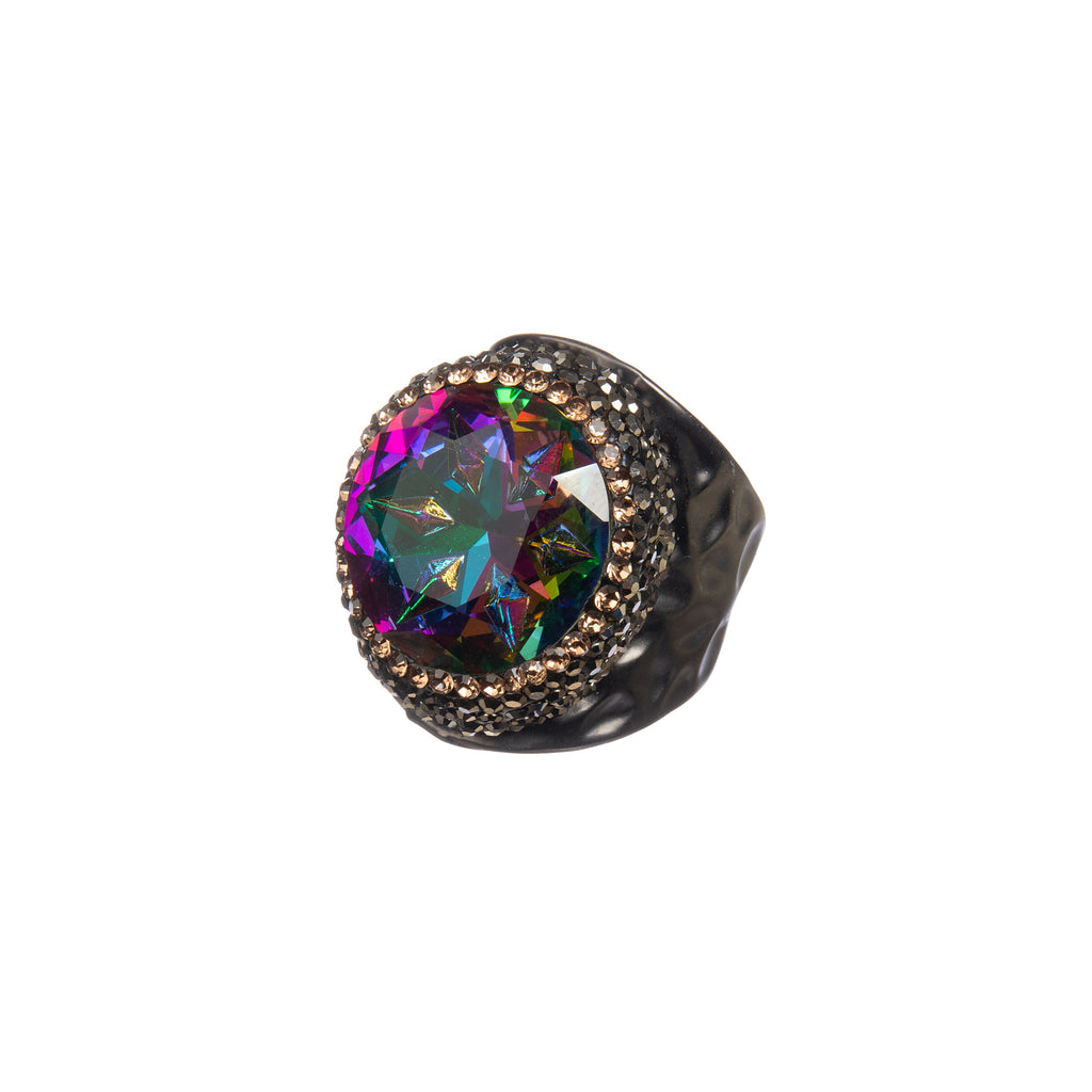 Glass Pavé Cocktail Ring R2723
