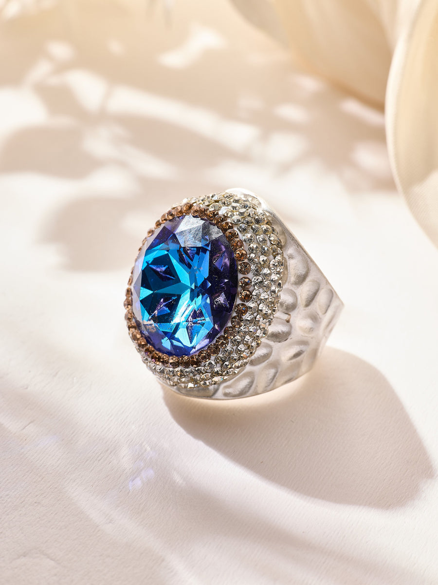 Glass Pavé Cocktail Ring R2723
