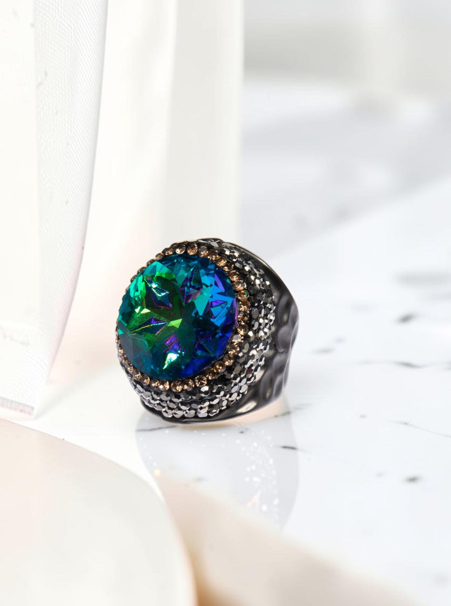 Glass Pavé Cocktail Ring R2723