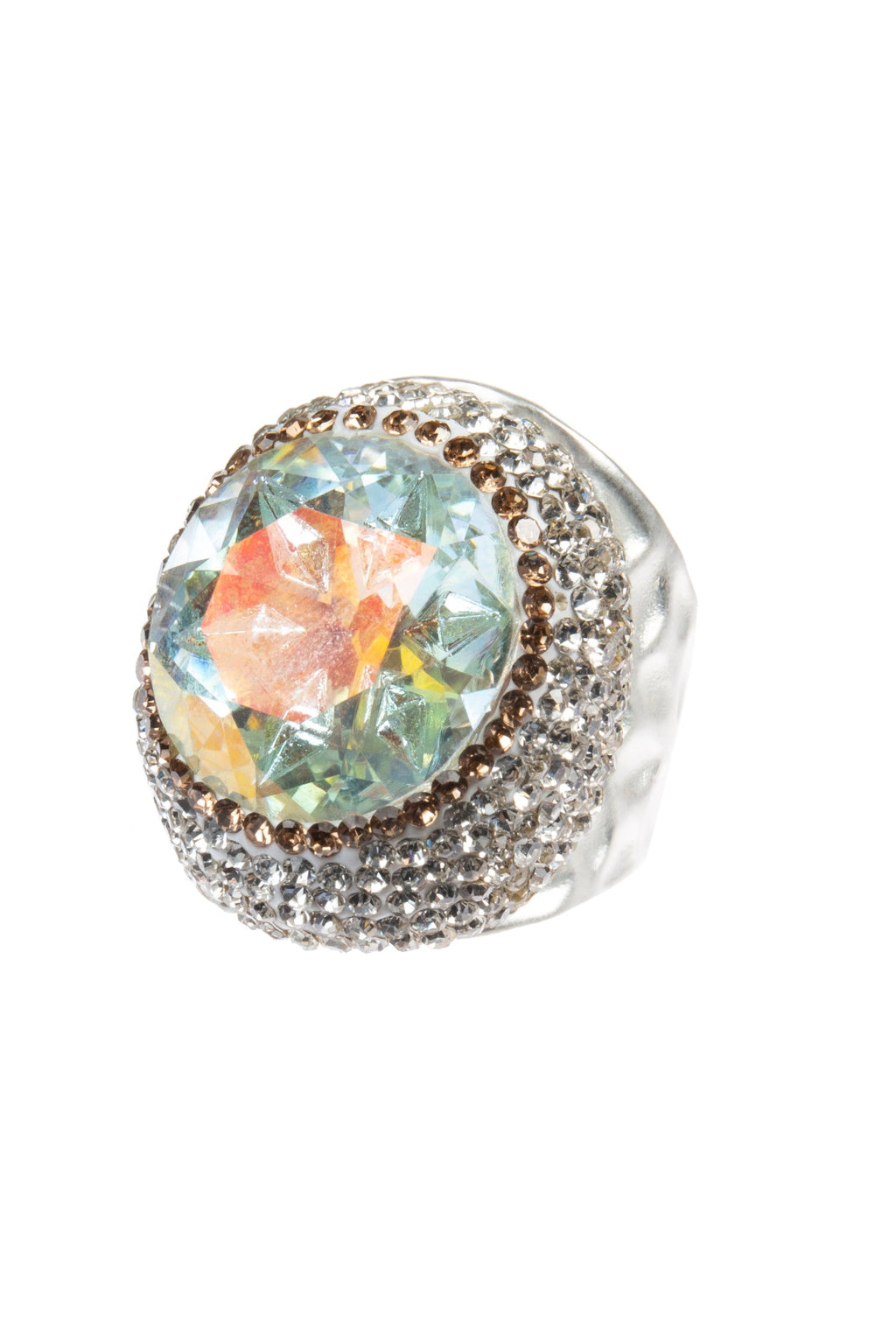 Glass Pavé Cocktail Ring R2723
