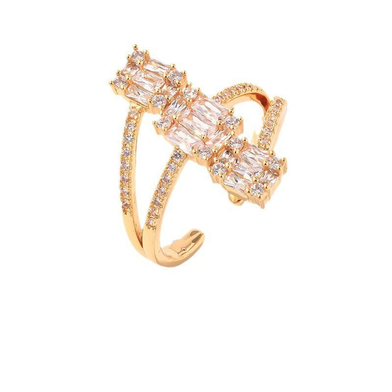 Cubic Zirconia Square Ring R2731