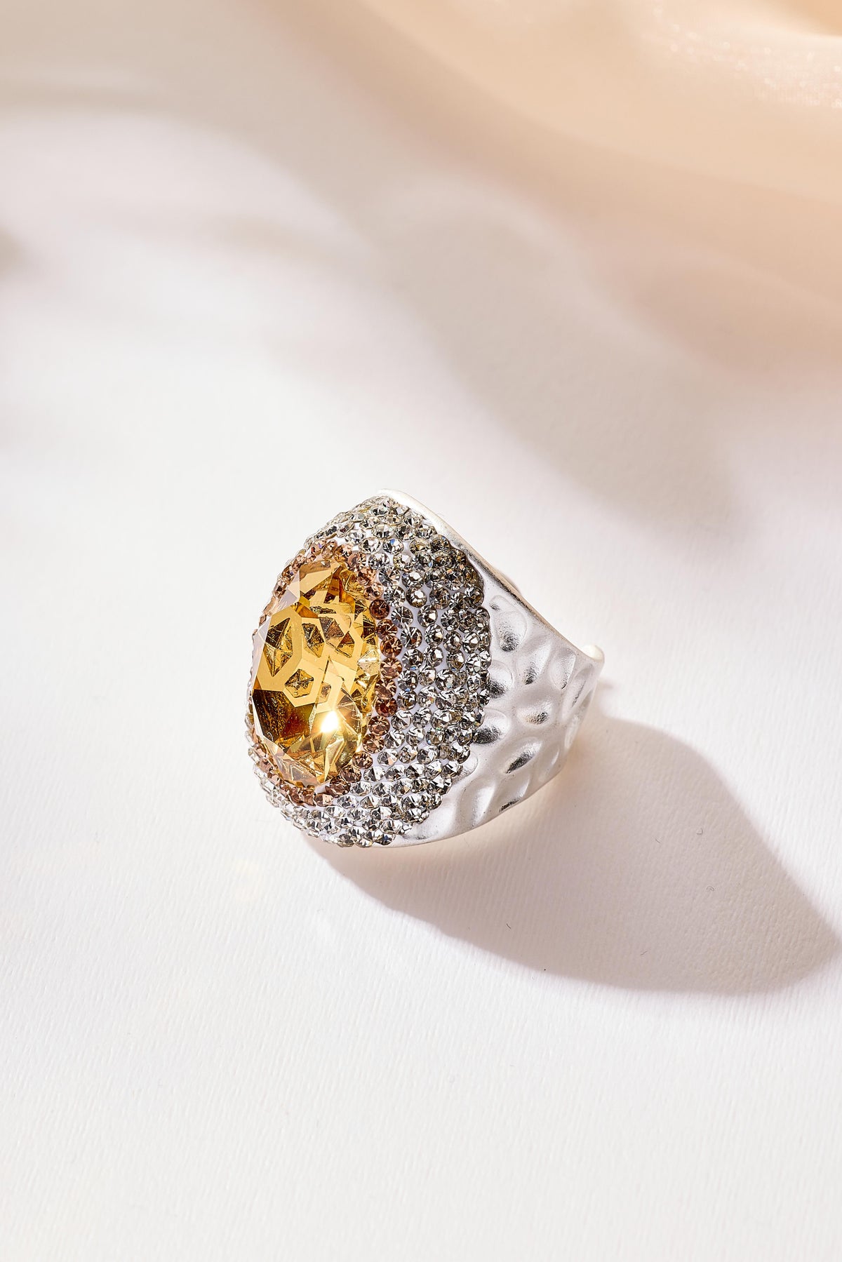 Glass Pavé Cocktail Ring R2735