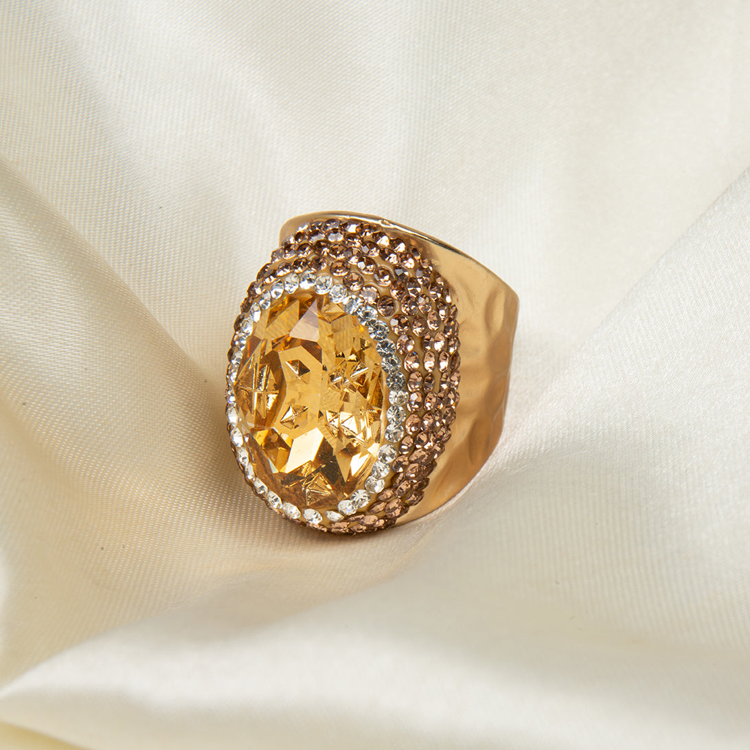 Glass Pavé Cocktail Ring R2735