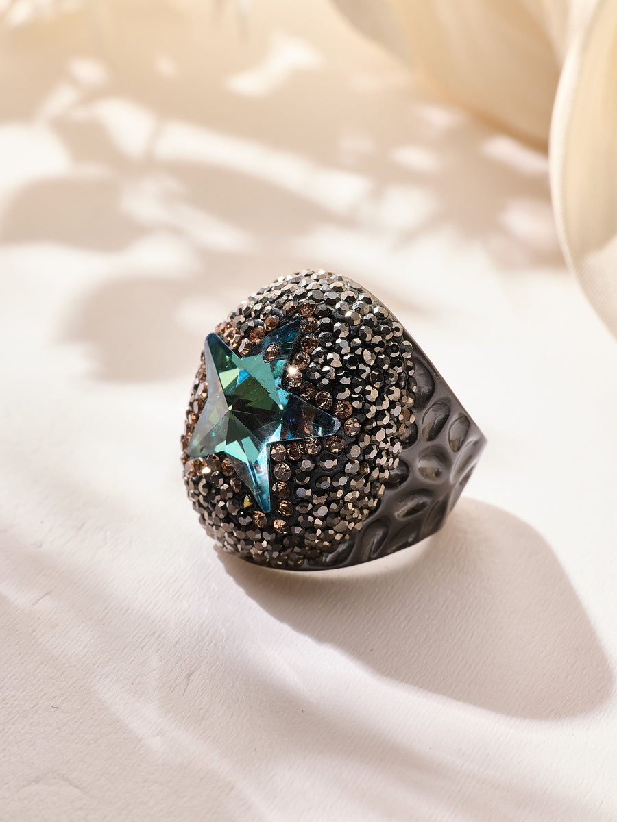 Glass Pavé Cocktail Ring R2737