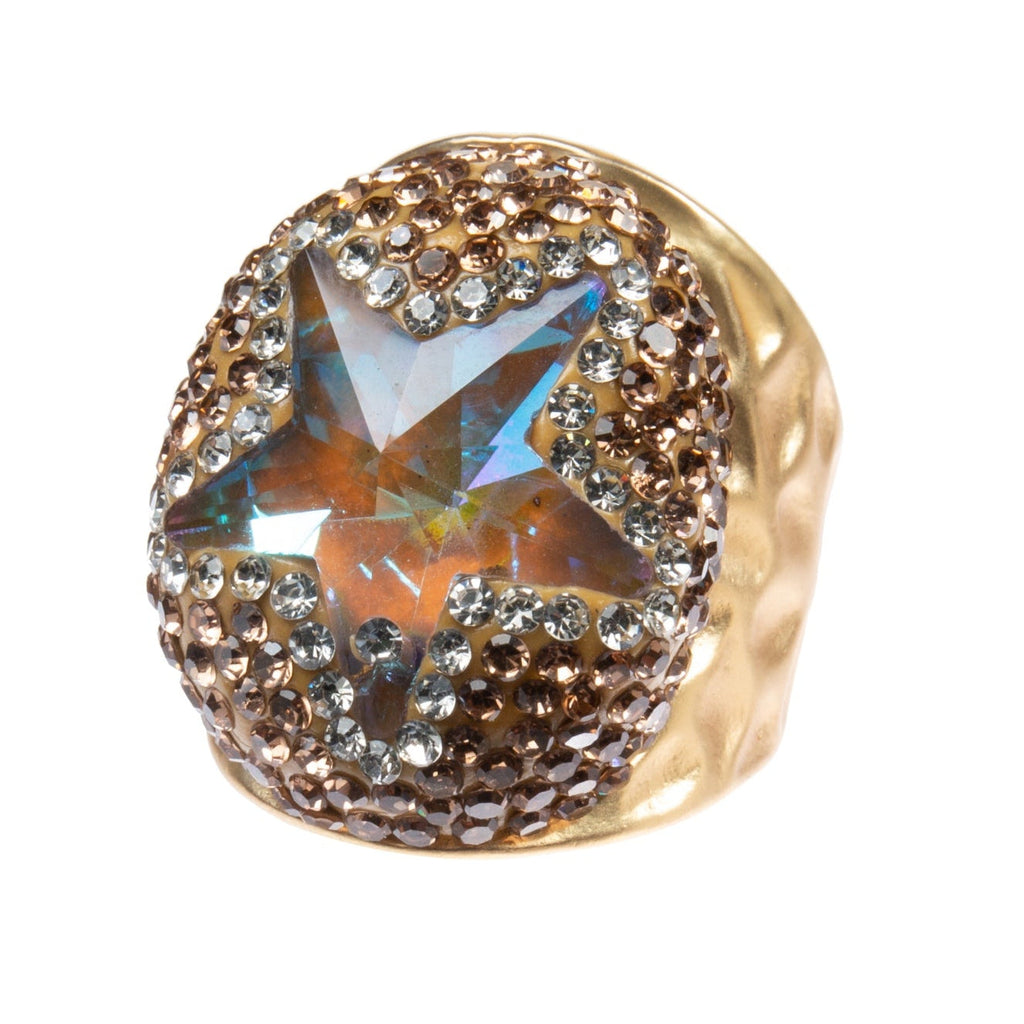 Glass Pavé Cocktail Ring R2737
